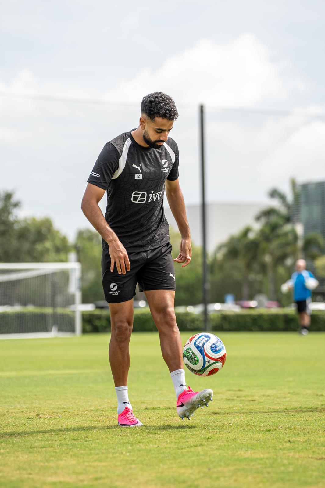 Sarpreet Singh training on the pitch